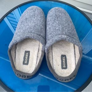 Sorel Nakisha Scuff Faux Leather Fur Women Slippers Sz. 10